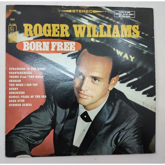 Roger Williams – Born Free LP 1966 Stereo Kapp Records Vintage Vinyl - Picture 1 of 7